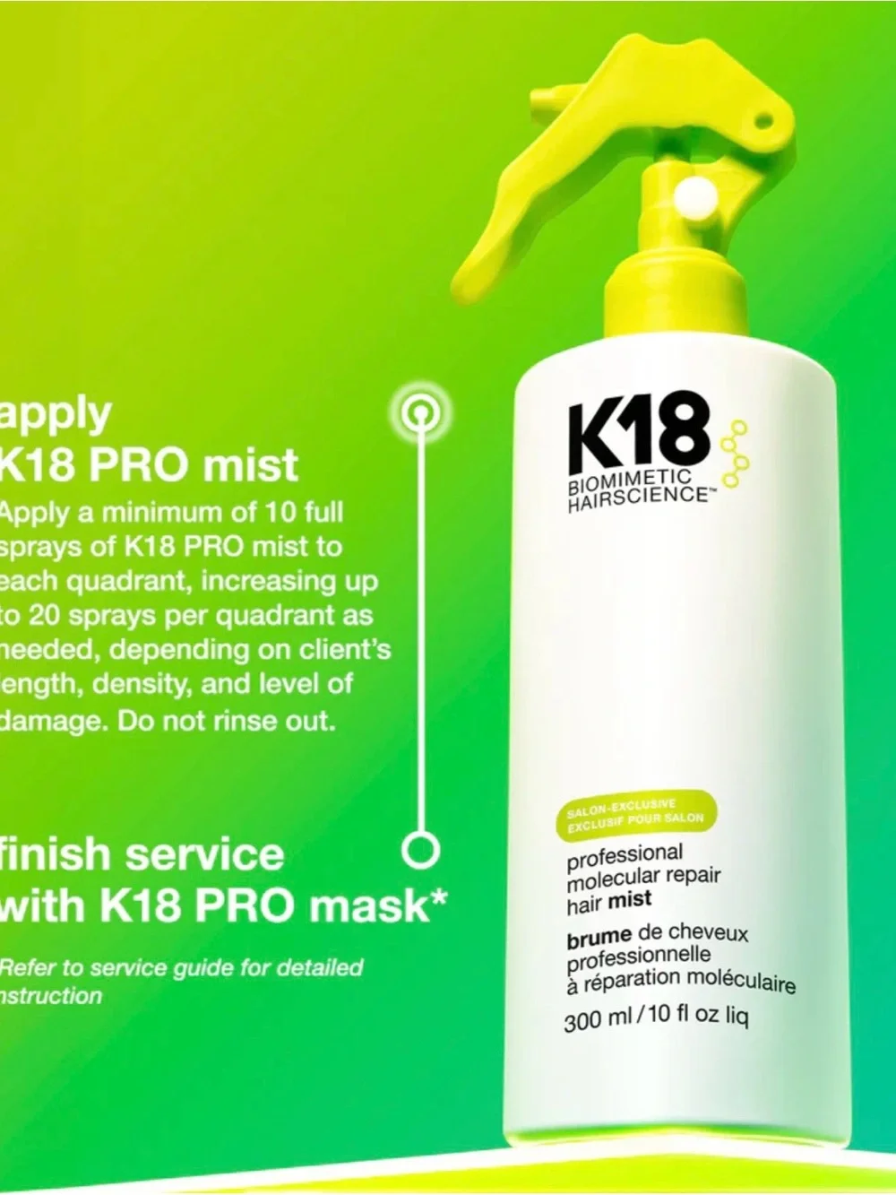 K18 Professional Leave-In Molecular Repair Hair Mist - 300 ml.